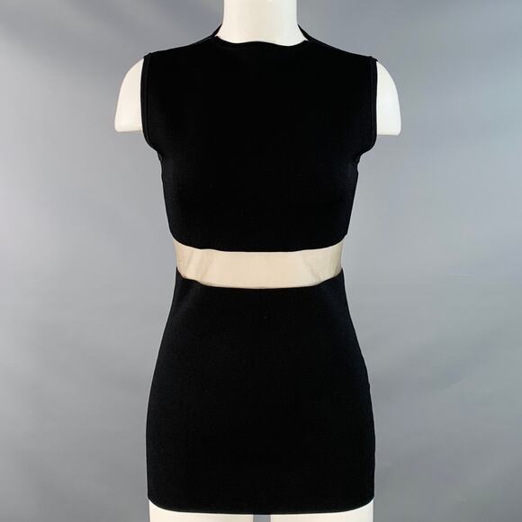 TOTEME Size S Black Viscose Blend Jersey Sleeveless High Neck Casual Top - Picture 1 of 7
